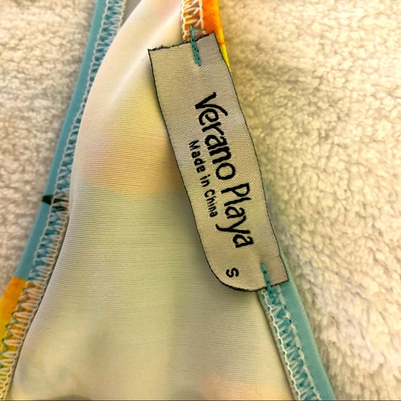 Lemon Print Halter Swim Top - Picture 8 of 11